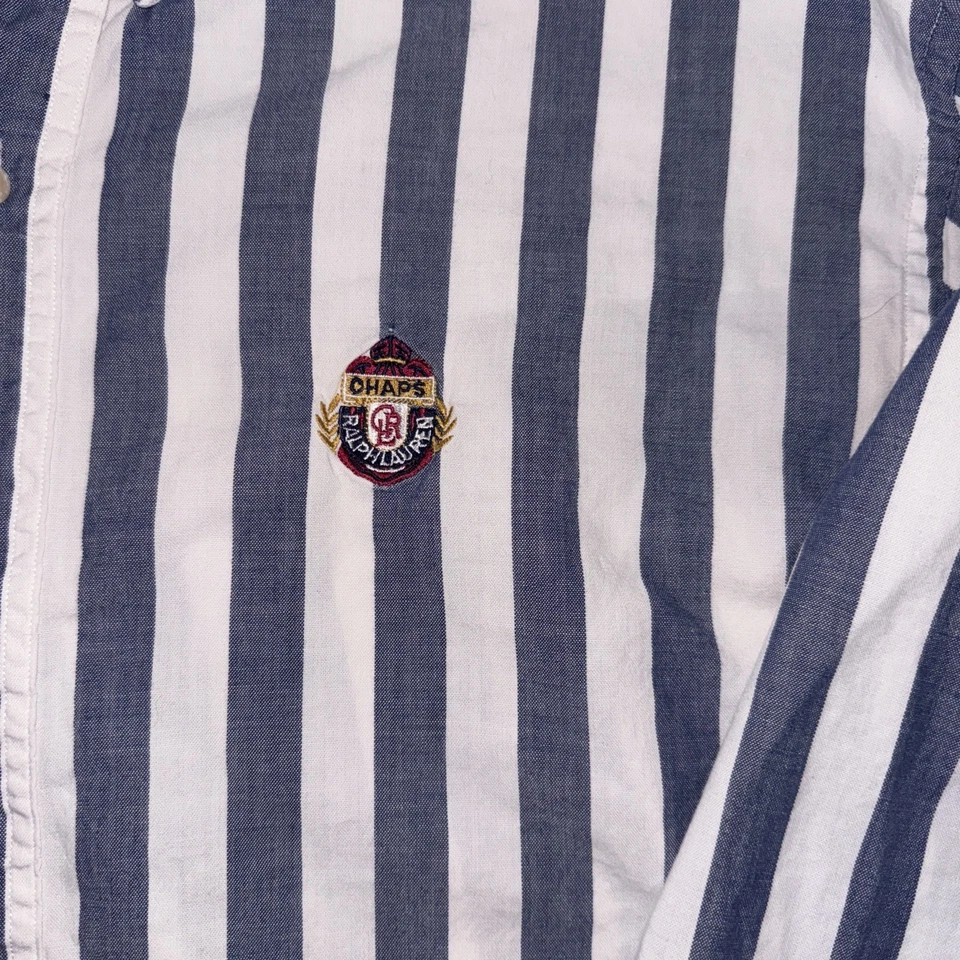 Camisa vintage Chaps Ralph Lauren para hombre XL abotonada manga larga 100 % algodón Foto 2 de 4