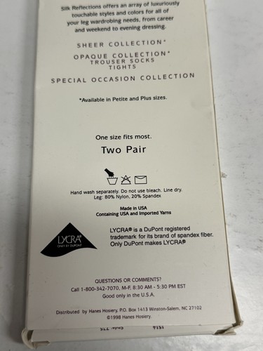 Hanes Silk Reflections Knee Highs Reinforced Toe 2 Pair Town Taupe Style 775 - Picture 3 of 4