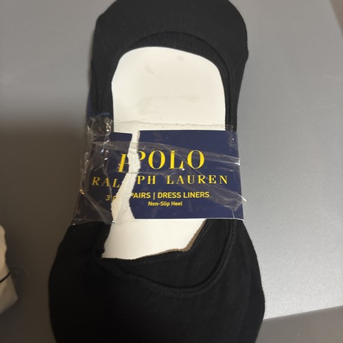 POLO RALPH LAUREN DRESS LINERS MENS 6-12 NON-SLIP HEEL 3 PAIRS Black Open Box