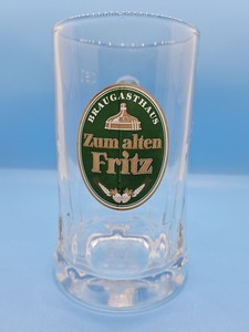 Zum Alten Fritz German Beer Stein Mug 0.5L Sahm Glass Braugasthaus