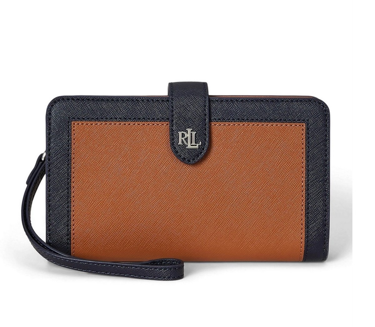 Ralph Lauren Women's Crosshatch Leather Tech Wristlet/ Wallet Two