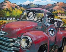 1-800 Ewe Guys Art Print by CR Townsend 12 x 10" Paper Size New Unframed