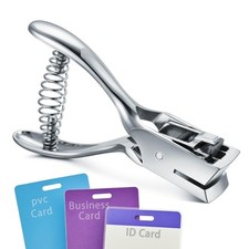 Badge Hole Punch for ID Cards:All Metal Handheld Slot Hole Punch,No Burrs,One...