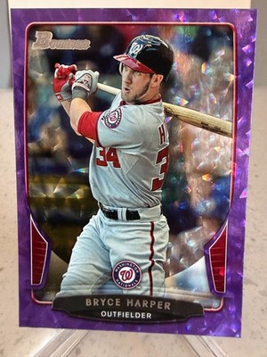 2013 Bowman 'Purple Ice' Bryce Harper #150 serial'd 03/10