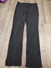 JAG Jeans Solid Black Mid Rise Straight Leg Denim Size 6/28