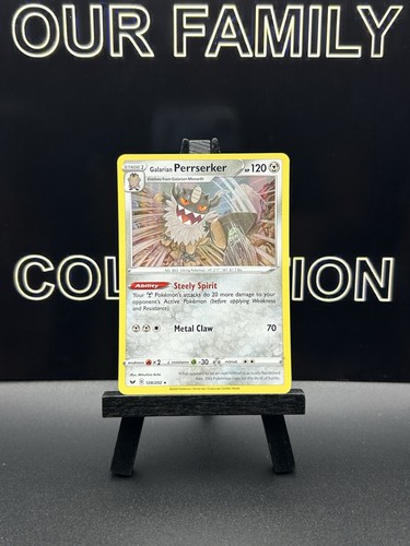 Pokemon - Galarian Perrserker - 128/202 -  Holo Rare - SWORD & SHIELD BASE SET