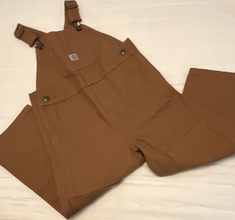 Carhartt Brown 100% Cotton Work Bib Overalls Unisex 3T 