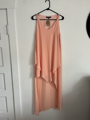 Strut and Bolt Maxi Dress Open Front Peach Women's Size Medium NEW