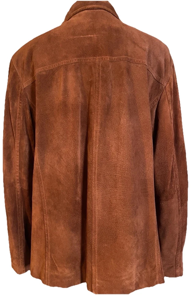 Chaqueta de Cuero Gamuza Años 90 Liz Claiborne Mujer 2X Botones Marrón Rústico Clásico Foto 4 de 4