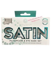Blue Lagoons Spa Collection Satin Pillowcase And Eye Mask Set Healthy Hair Skin