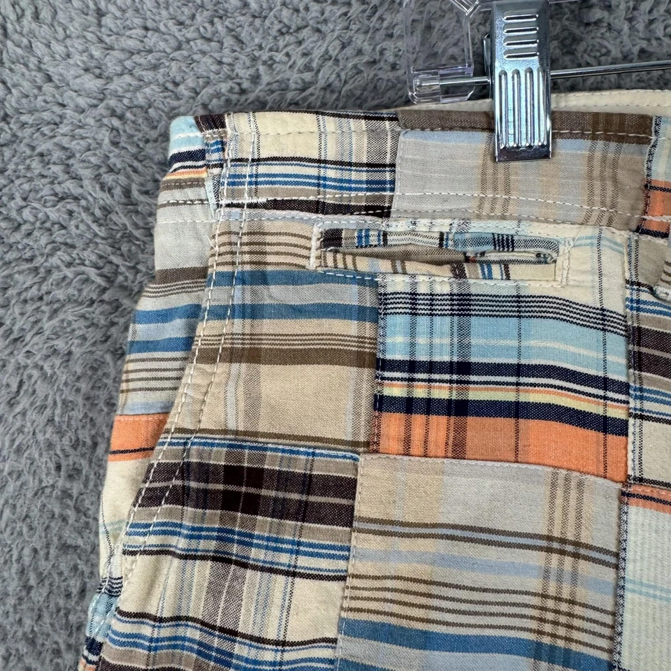 Madison Shorts Mens 38 Patchwork Plaid Multicolor Cotton Summer Preppy 40x10 - Image 2 of 4