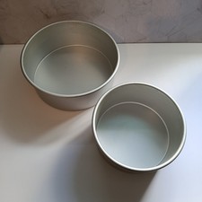 ✨ PME Round Cake Tins Set 8in & 10in Deep Aluminium Baking Pans 4in High
