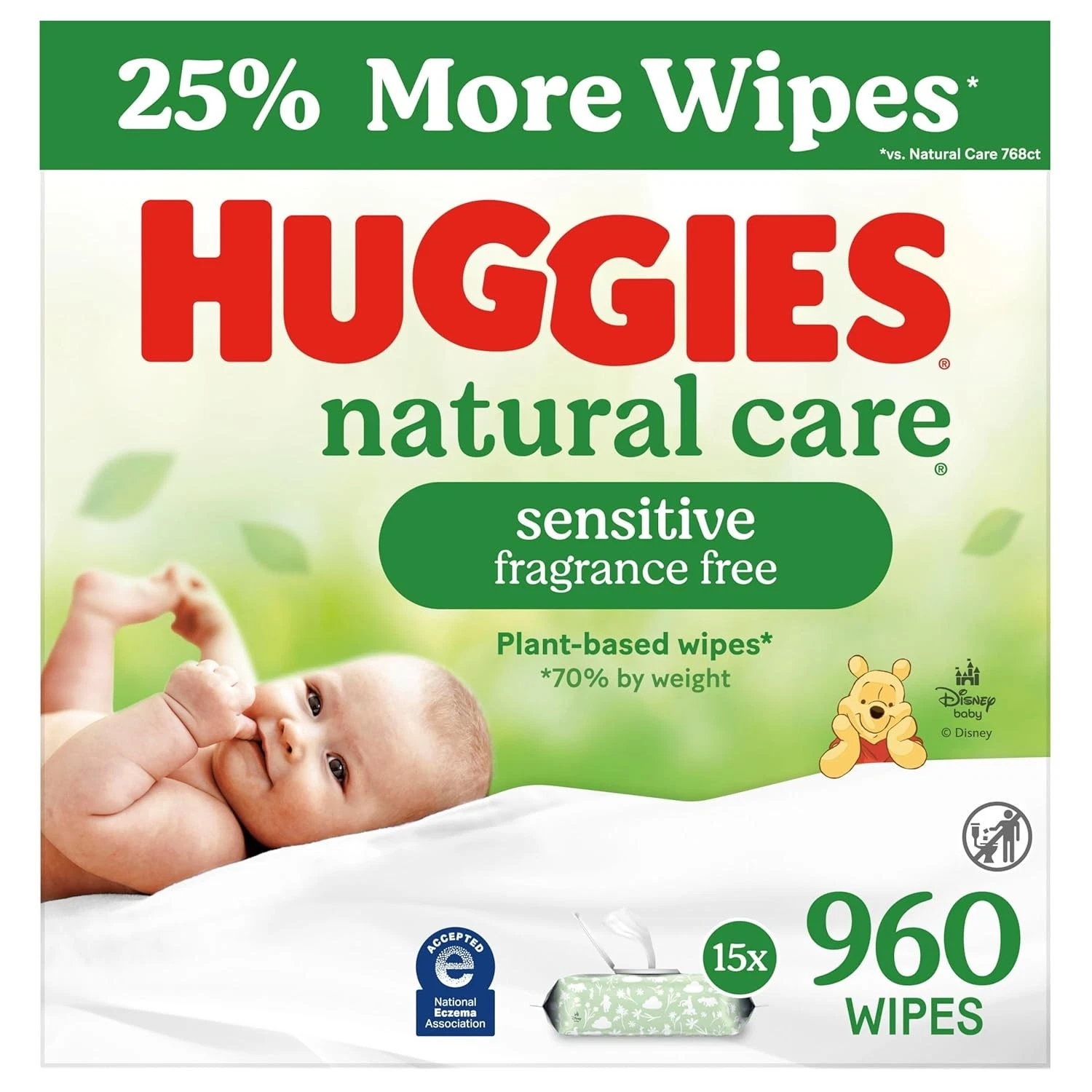 Huggies Natural Care Sensitive Baby Wipes, Unscented, 15 Pack, 960 Total Ct
Opens in a new window or