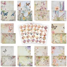 160 Pieces Stationery Set 50 Pieces Lined Stationery Paper 8.25 x 5.5 Inch, ...