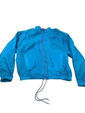 Vintage Nike Windbreaker Jacket Women Large Blue Purple Swoosh 80s 90s Retro Y2K