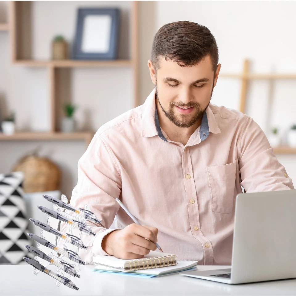 2 Pack Plastic Pen Holder, 6-Slot Acrylic Pen Display Stand Horizontal Clear - Image 3 of 4