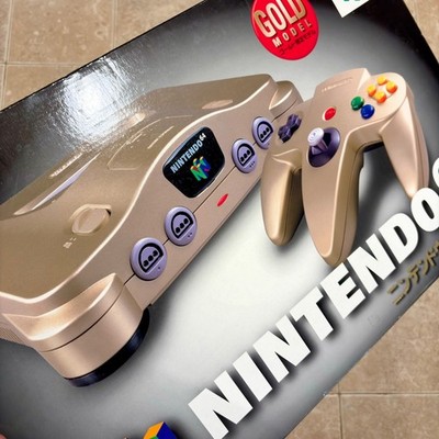 GOLD Nintendo 64 CIB N64 Console Complete In Box REGION FREE NTSC
