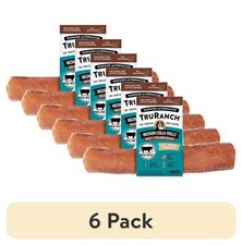  6 pack All-Natural Rawhide Alternative Dog Treats Medium Bully Roll 1 Count
