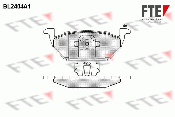 Fte Bremsbelagsatz, Scheibenbremse Vorne FüR Audi Seat Skoda Vw-image