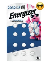 NEW Energizer Lithium 2032 Batteries Pack Of 12 Color Alert Exp 3/37