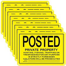 Tandefio 8 Pcs No Trespassing Signs Private Property Reflective Aluminum Posted