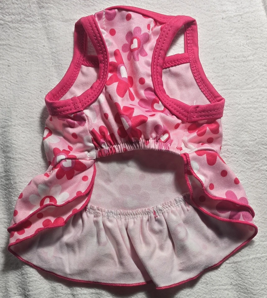 Lulupink Dog Xxs Bathing Suit With Hearts And Pink Ribbons - Image 2 of 4