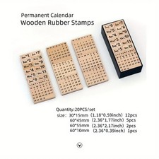 Holzstempel Set 20 Stück Permanentkalender S...
