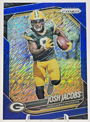 Josh Jacobs 2025 Panini Prizm #188 Blue Shimmer /35