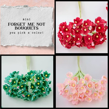 ONE Bunch of 8 stems Forget Me Nots Mini Millinery 40 Flower Heads Each