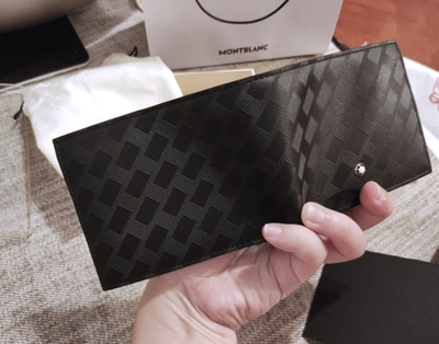 Montblanc Extreme 3.0 Blk Leather Wallet 6CC Bifold Card Holder