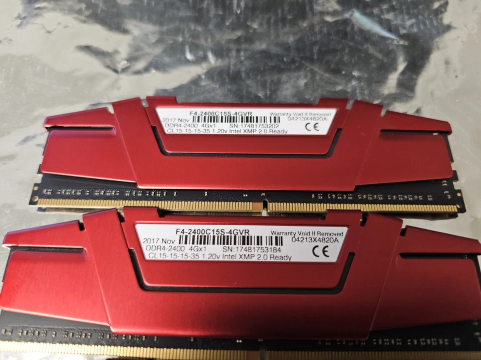 16GB (4x4GB) G.SKILL RIP JAWS  V F4-2400C 15S-4GVR DDR4-2400 4Gx1 Desktop Memory - Image 4 of 4