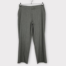 Investments 12 Petite Gray Black Stratight Leg Flat Front Trouser Dress Pants