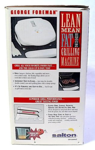 Salton George Foreman Lean Mean Fat-Reducing Grilling Machine - GR10AWHT - Imagen 14 de 16
