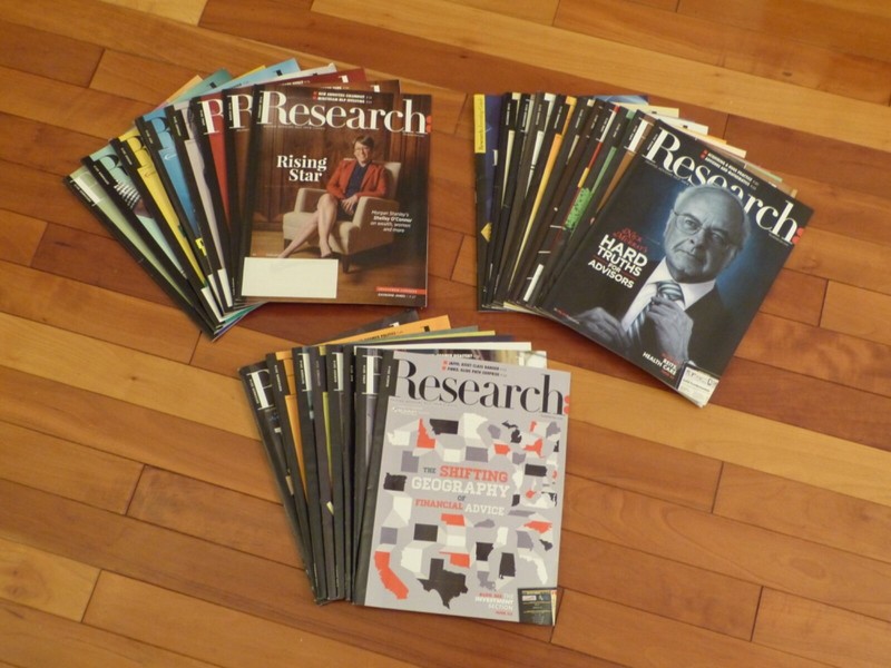 Lot of 26 - RESEARCH Magazine Back Issues, 2013-2016, Financial Education, LNC