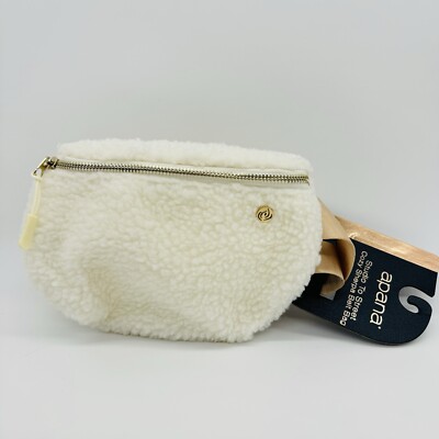 Apana Studio To Street Cozy Sherpa Belt Bag- White Nylon Strap