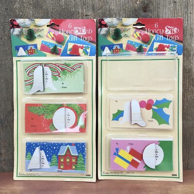 10 VTG Eureka USA Paper Magic HONEYCOMB-FOLD CHRISTMAS Gift Tags 1 UNOPENED BOX