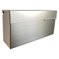 OPEN BOX Modern Design Brushed Stainless Steel Wall-mounted Rainproof Mailbox