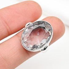 White Topaz Ring Gemstone Handmade 925 Sterling Silver Jewelry For Wedding Gift