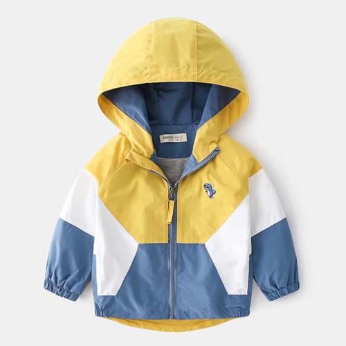 Jackets for Boys Hooded Patchwork Kids Boy Windbreaker Autumn Coats 2-6 Years - Picture 9 of 26