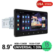 USA 8GB+128GB JOYING 8.9" Single Din Touchscreen Radio Android 13 Head Unit GPS
