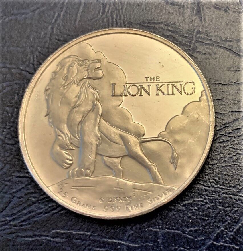 DISNEY SIMBA THE LION KING 25 GRAMS .999 SILVER COIN