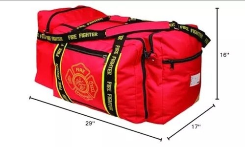 OccuNomix OK-3000 Red Large Firefighter Gear Bag Woven In Reflective Trim New - Picture 2 of 14