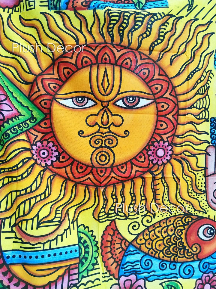Tapices hechos a mano Sol Luna Étnicos Hamsa Colgante de Pared Hippie Tirar Mesa Cubierta Foto 3 de 4