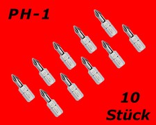 10 x Profi Kreuz Bits PH 1 Kreuzschlitz Schraubendreher Bitsbox S-2 Stahl Y4742
