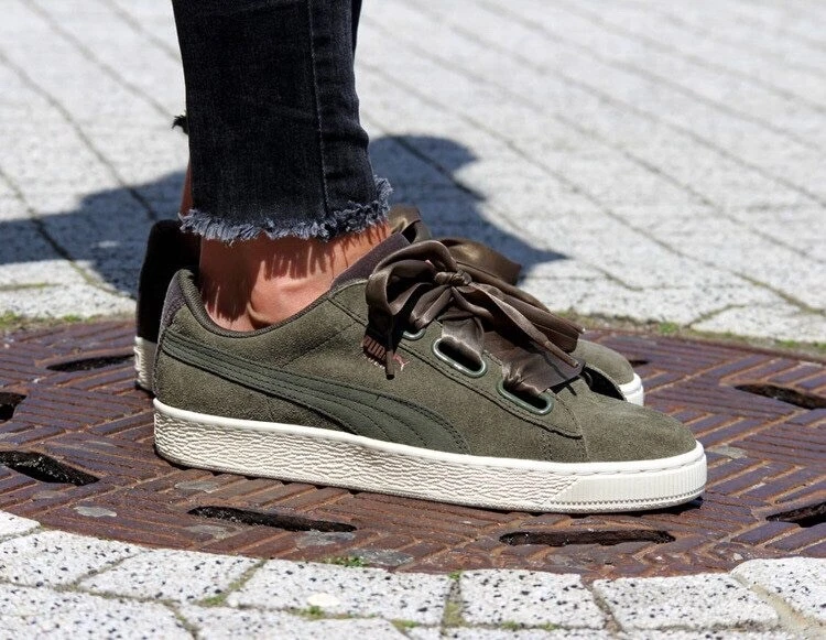 Mitt waarom niet Doe mijn best PUMA khaki Suede Heart Velvet Rope Casual Sneakers Sz 8 | eBay