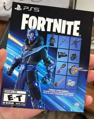 Fortnite Cobalt Star Bundle Code + 1000 V Bucks (Unscratched) PS5 NEW!