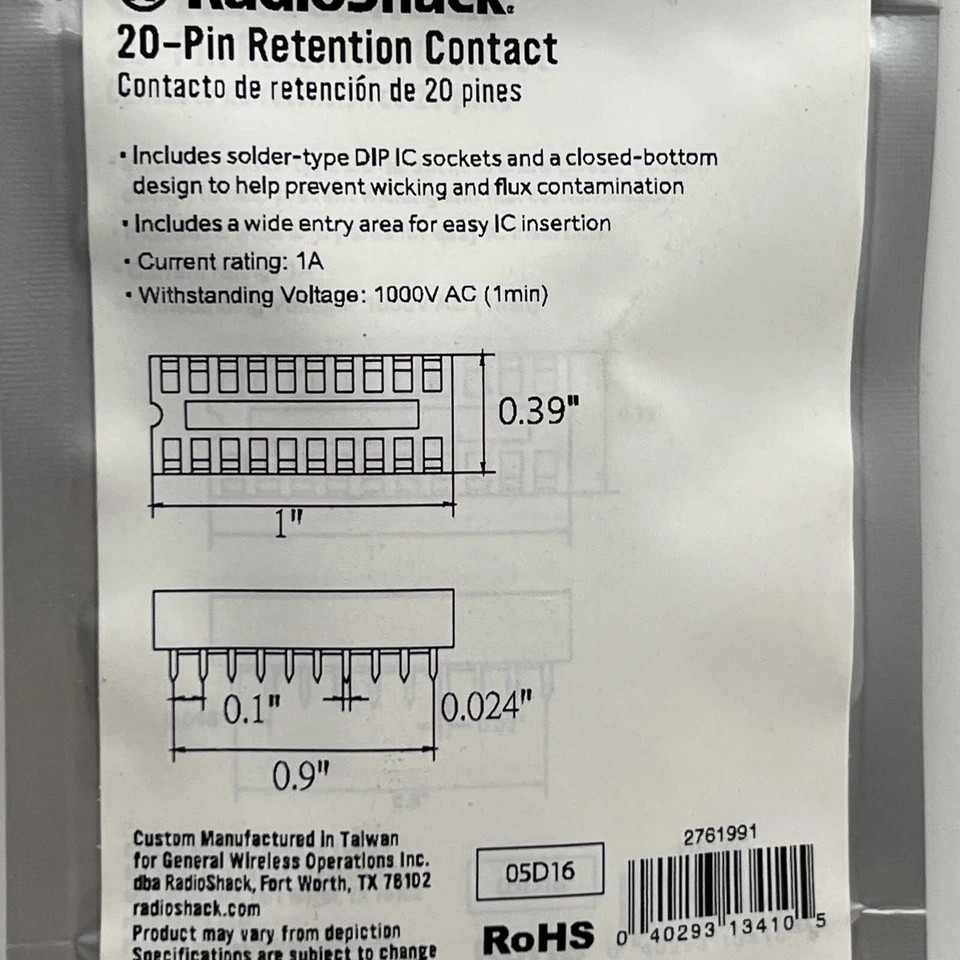 RadioShack 20-Pin Retention Contact - Image 4 of 4