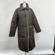 Anthropologie Maeve Reversible Kerry Faux Fur Coat. Brown/grey. Medium.