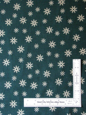 Christmas Fabric Washtubs Santa Claus Lane Snowflakes Teal Andover Cotton Yard