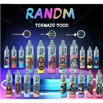 7000 Puffs 2% Randm Tornado Vape 11 flavours. Also pack of 10 units
